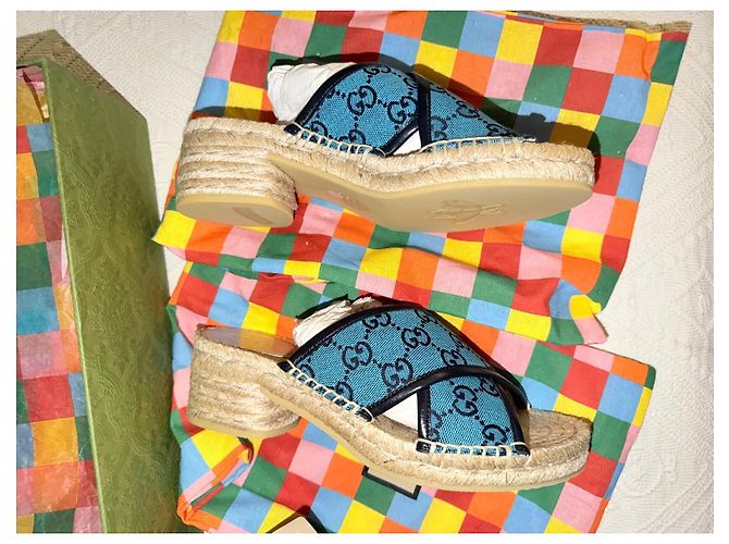 Espadrillas Gucci GG Supreme Blu - vista 4