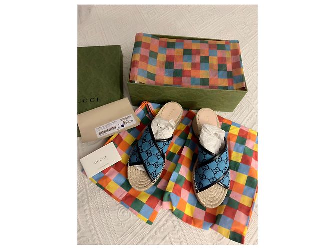 Espadrillas Gucci GG Supreme Blu - vista 5