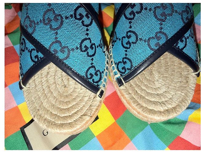 Espadrillas Gucci GG Supreme Blu - vista 7