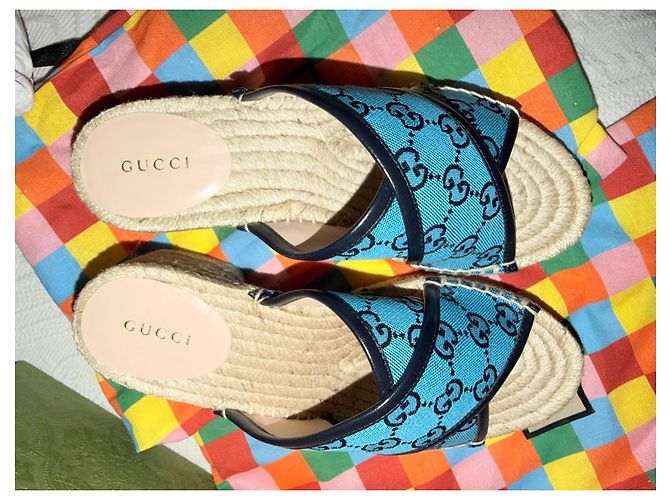 Espadrillas Gucci GG Supreme Blu - vista 8
