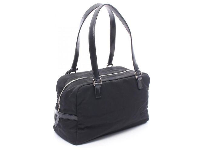 Borsa a tracolla in nylon nero e pelle Prada - vista 2