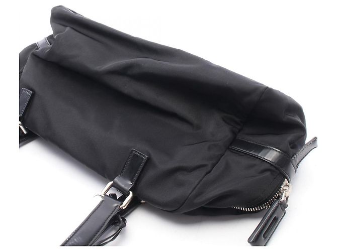 Borsa a tracolla in nylon nero e pelle Prada - vista 5