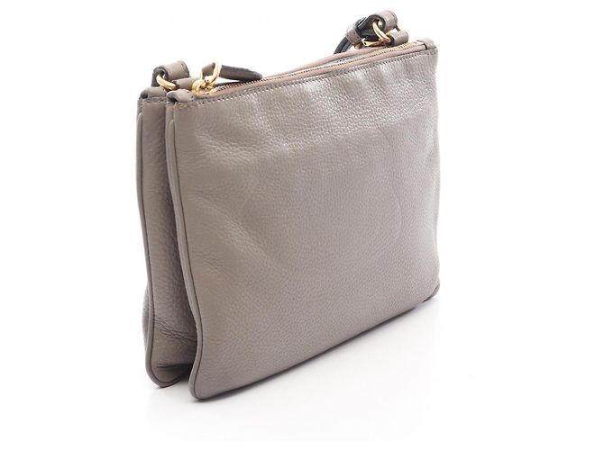 Borsa a mano in pelle beige Prada - vista 2