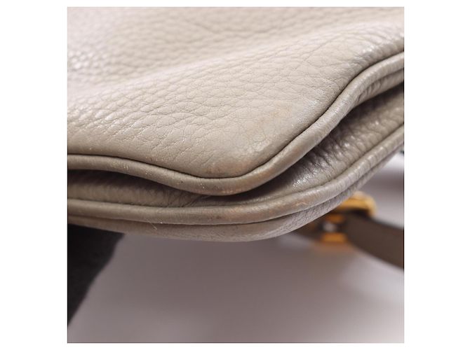 Borsa a mano in pelle beige Prada - vista 9