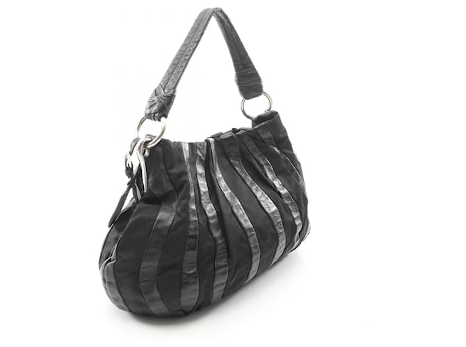 Borsa a righe Prada Nero - vista 2
