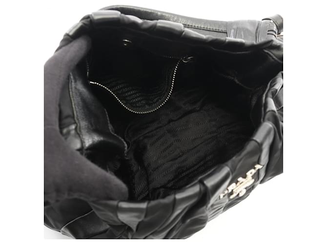Borsa a righe Prada Nero - vista 3