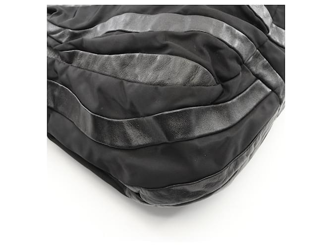 Borsa a righe Prada Nero - vista 5