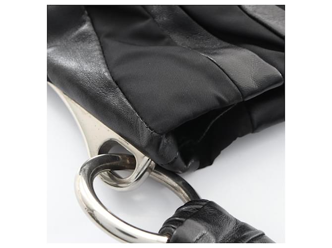 Borsa a righe Prada Nero - vista 8