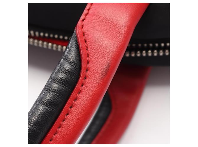 Prada Triangle Logo 2-Way Handtasche Schwarz Rot - Ansicht 8