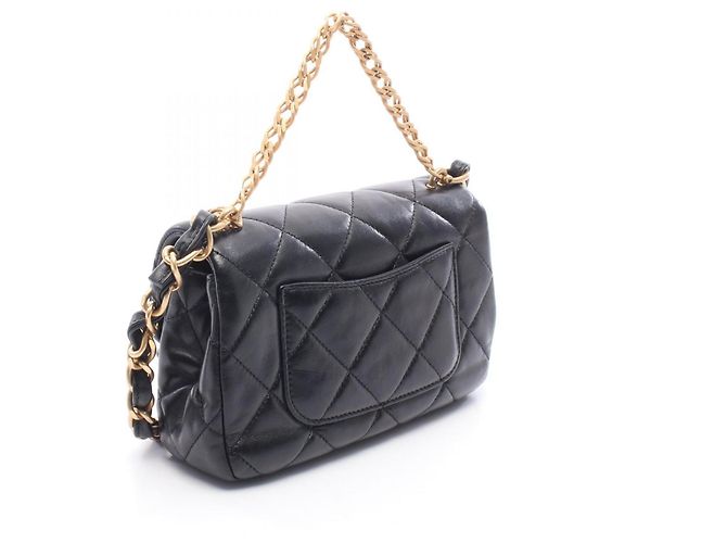 Borsa a tracolla Chanel Matelassé in pelle nera Small Flap Nero - vista 2