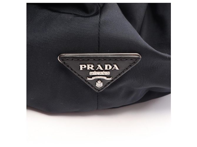 Prada TESSUTO DOUBLE Reversible Tote Bag Schwarz Marineblau - Ansicht 4