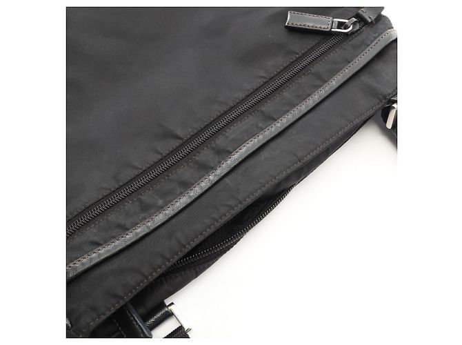 Borsa a tracolla in pelle Saffiano e nylon Prada Nero - vista 9