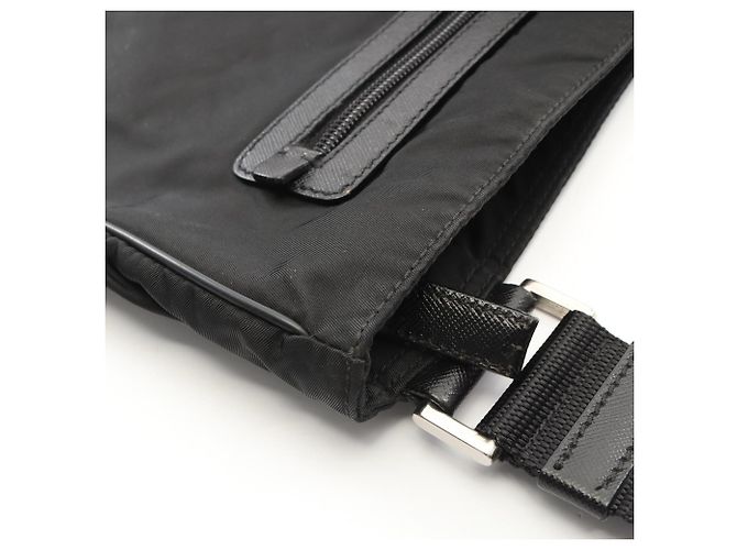 Borsa a tracolla in pelle Saffiano nera Prada Nero - vista 8