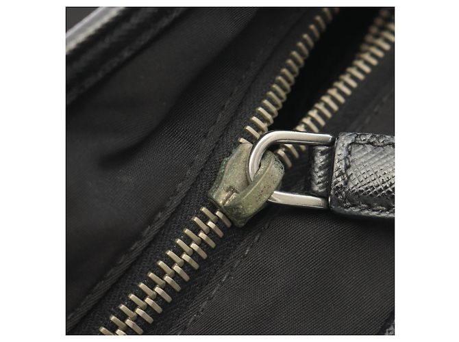 Borsa a tracolla in pelle Saffiano Prada Nero - vista 10