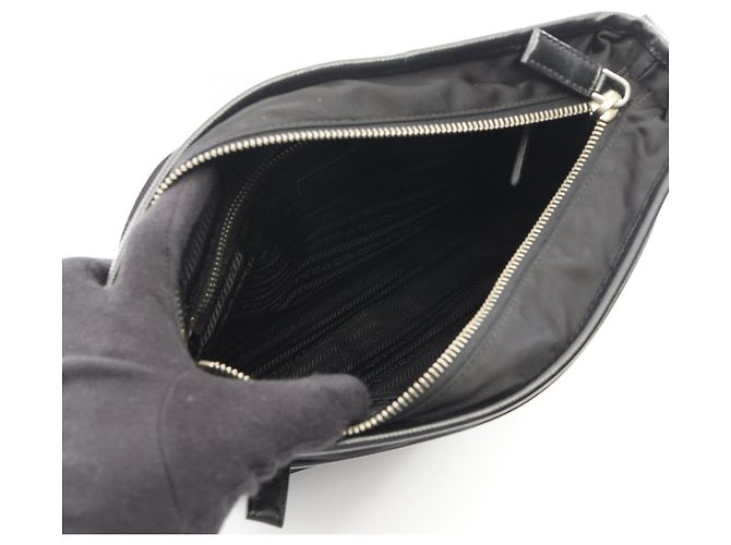 Borsa a tracolla in pelle Saffiano Prada Nero - vista 3