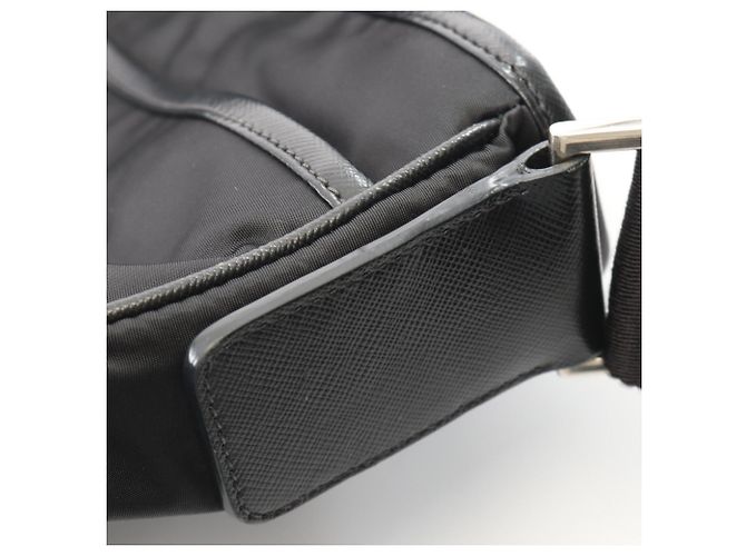 Borsa a tracolla in pelle Saffiano Prada Nero - vista 7