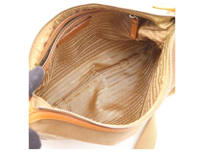 Borsa a tracolla PRADA LOGO JACQUARD Beige - vista 3