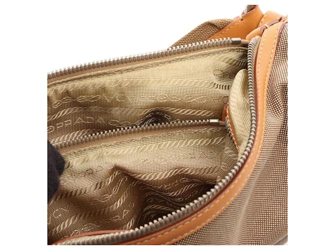 Borsa a tracolla PRADA LOGO JACQUARD Beige - vista 5