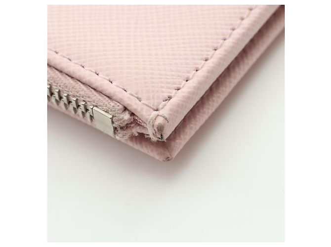 Prada Saffiano Triang Bi-Fold Wallet Pink - Ansicht 6