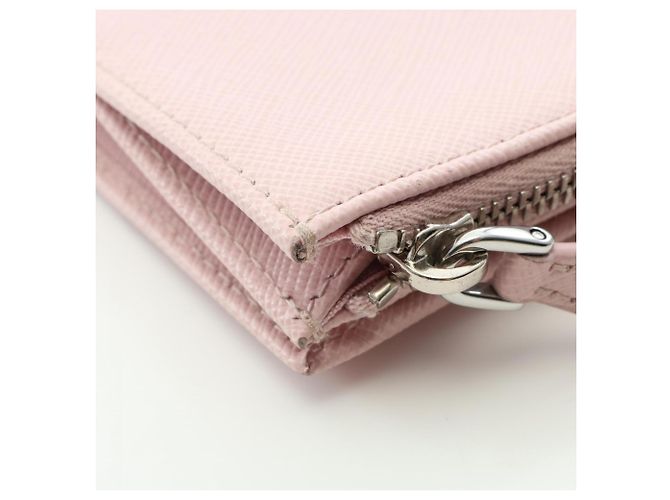 Prada Saffiano Triang Bi-Fold Wallet Pink - Ansicht 7