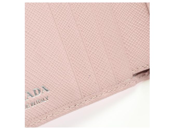 Prada Saffiano Triang Bi-Fold Wallet Pink - Ansicht 9