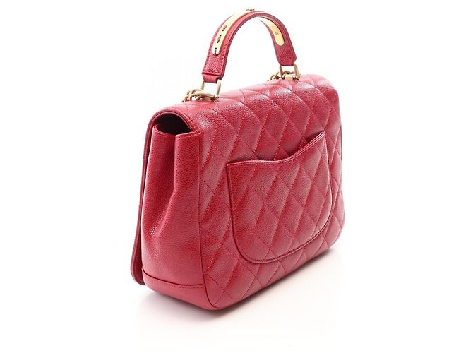 Chanel Red Matelassé Top Handle Handtasche Rot - Ansicht 2