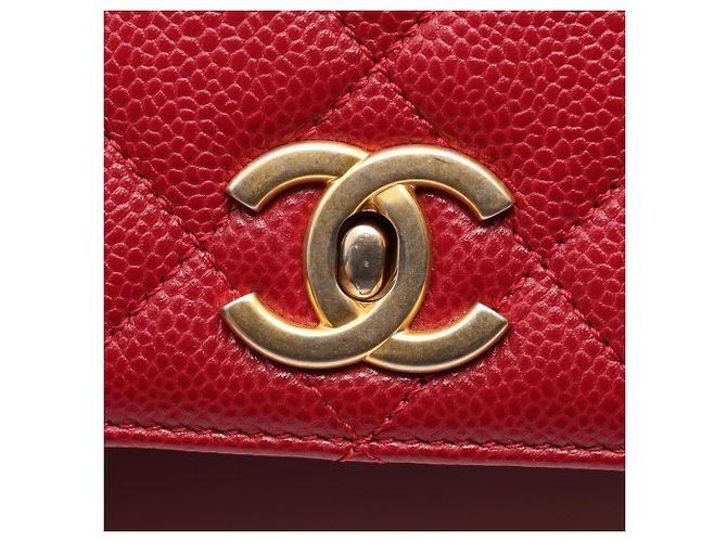 Chanel Red Matelassé Top Handle Handtasche Rot - Ansicht 6