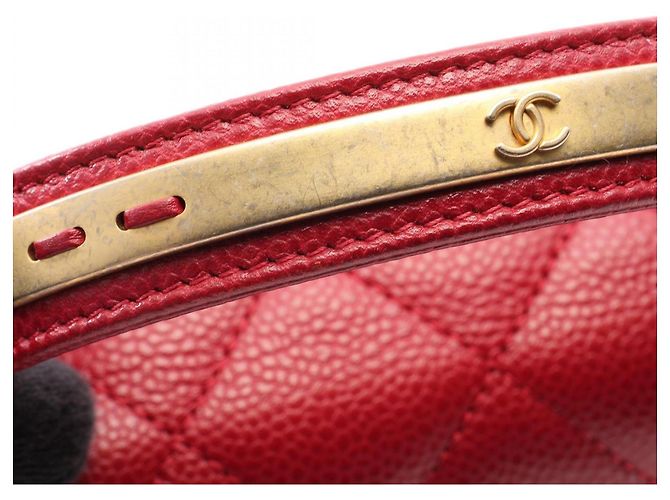 Chanel Red Matelassé Top Handle Handtasche Rot - Ansicht 7