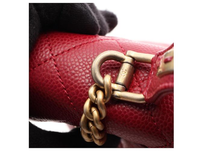 Chanel Red Matelassé Top Handle Handtasche Rot - Ansicht 8