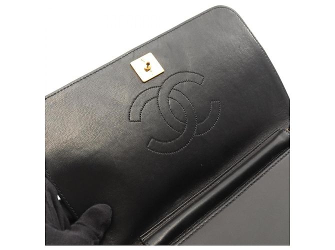 Borsa a tracolla Chanel Matelassé Full Flap Push-Lock Nero - vista 7