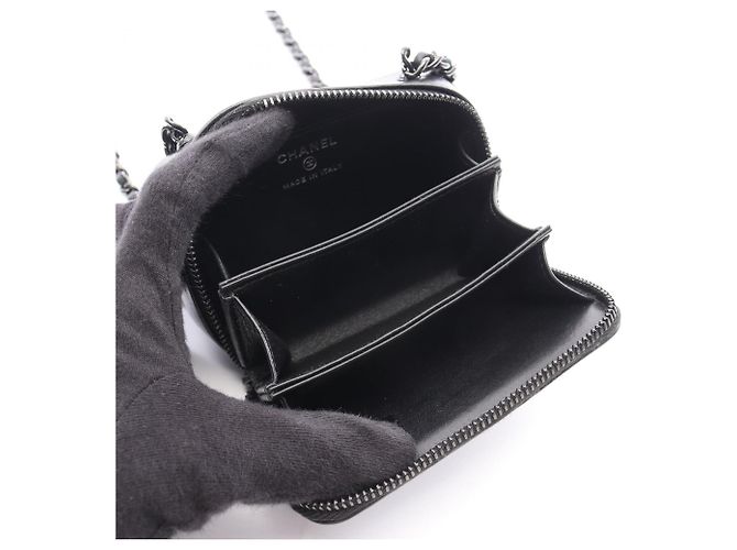 Mini borsa a tracolla Chanel Matelassé Nero - vista 3