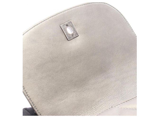 Borsa a Spalla Chanel Matelassé Round Flap Small Marrone - vista 7