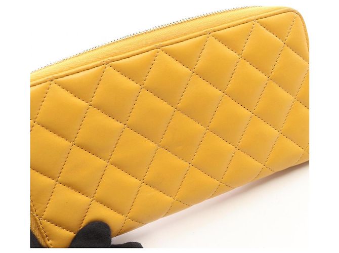 Chanel Matelassé Long Wallet Gelb - Ansicht 13