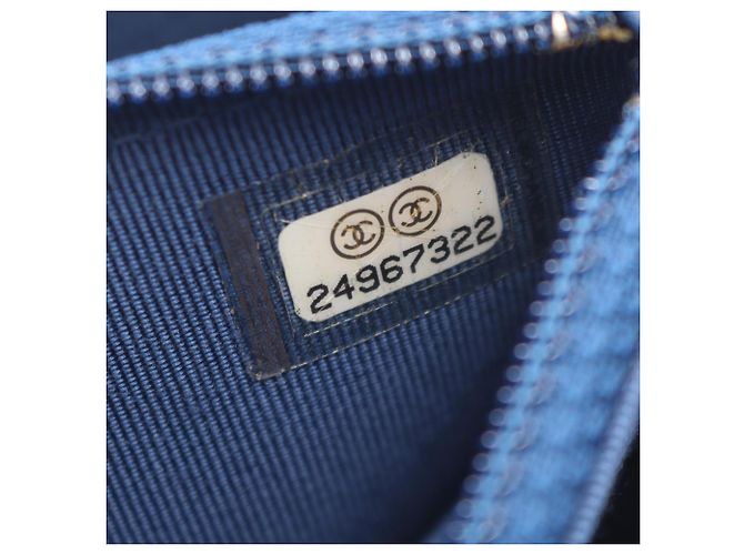 Borsa a Spalla Chanel Matelassé Chain Blu - vista 5