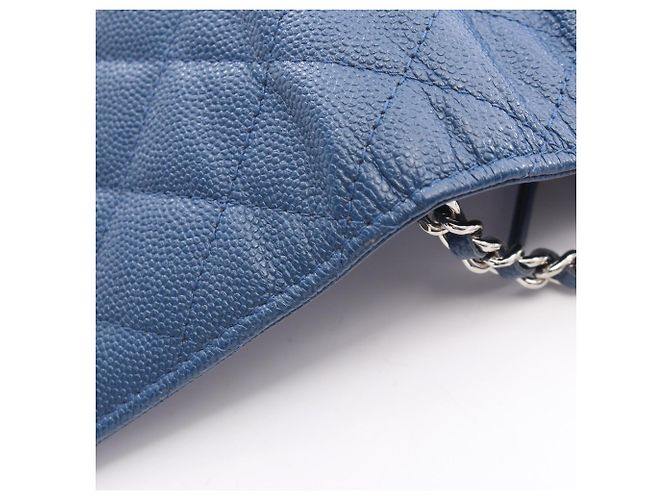 Borsa a Spalla Chanel Matelassé Chain Blu - vista 6