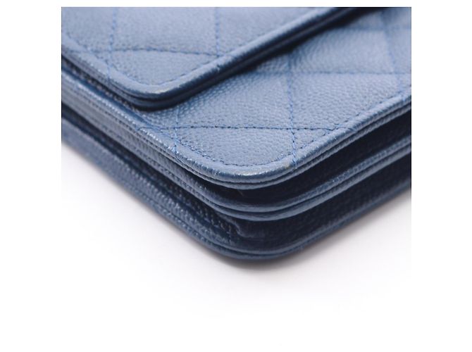 Borsa a Spalla Chanel Matelassé Chain Blu - vista 7