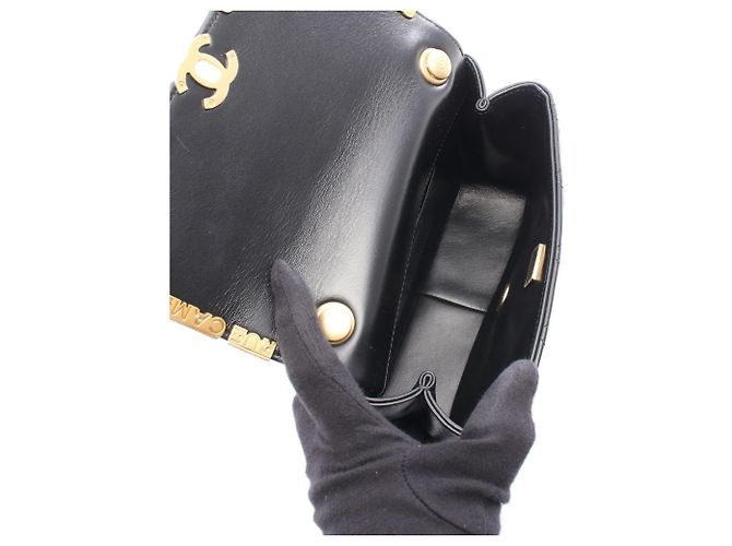 Timeless Chanel Mini Flap Handtasche Schwarz - Ansicht 3