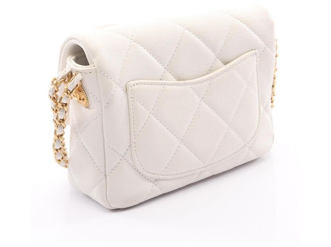 Timeless Borsa a Spalla Chanel Mini Matelassé Bianco - vista 2