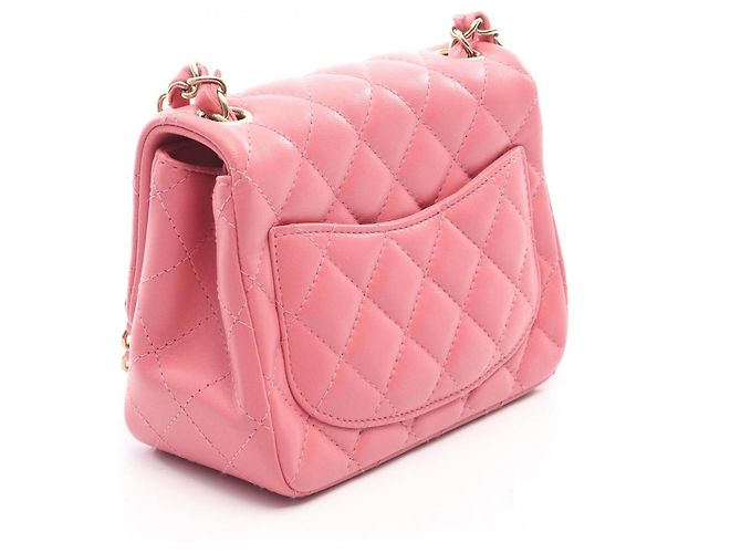 Borsa a Spalla Chanel Mini Matelassé Rosa - vista 2