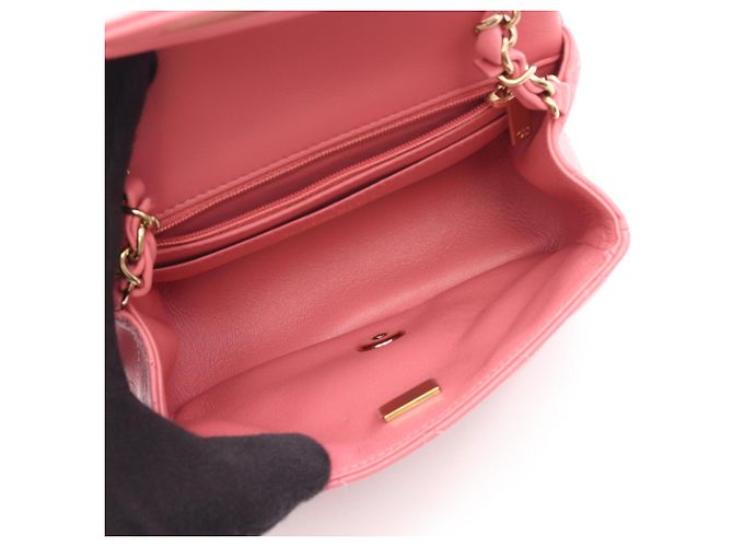 Borsa a Spalla Chanel Mini Matelassé Rosa - vista 3