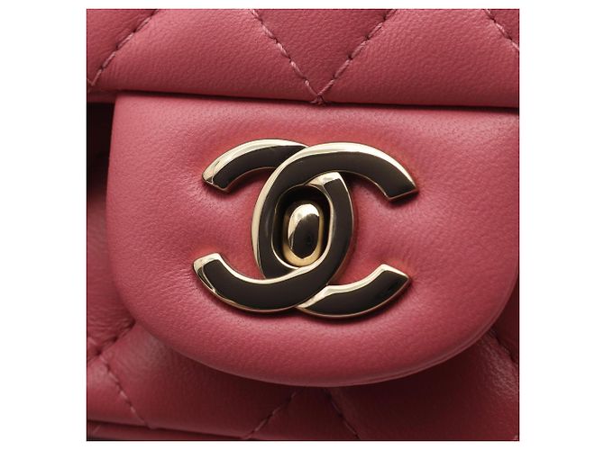 Borsa a Spalla Chanel Mini Matelassé Rosa - vista 7