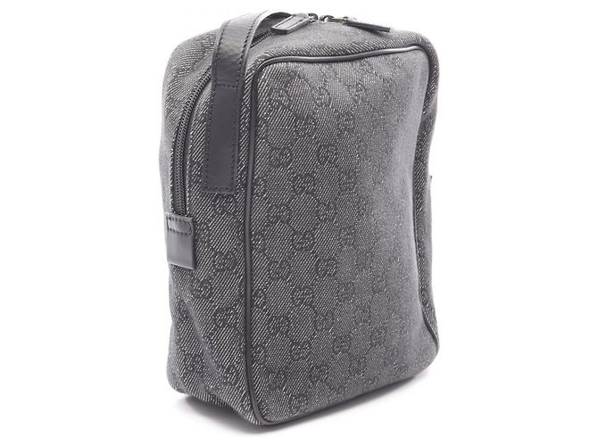 Sac à bandoulière en denim et cuir à motif GG Gucci Noir - vue 2