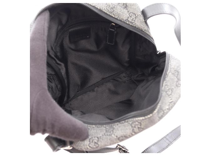 Sac à bandoulière en denim et cuir à motif GG Gucci Noir - vue 3