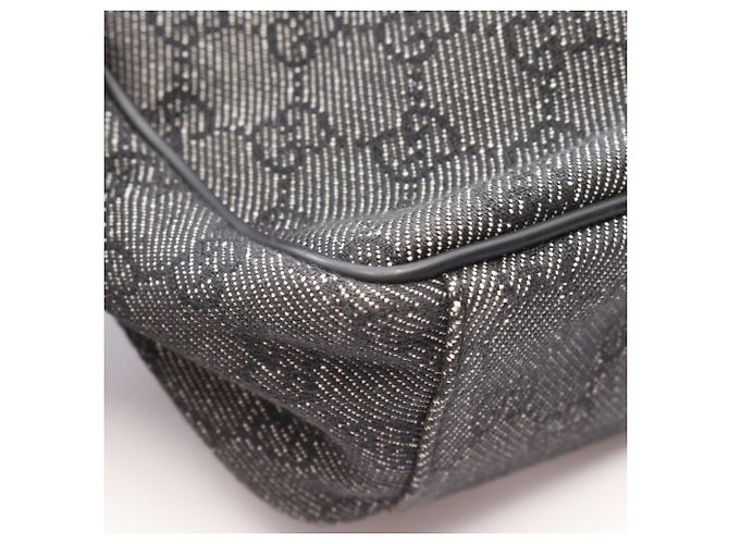 Sac à bandoulière en denim et cuir à motif GG Gucci Noir - vue 5