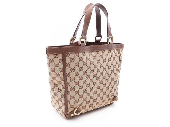 Borsa Tote Abbey GG Canvas Gucci Marrone Beige - vista 2