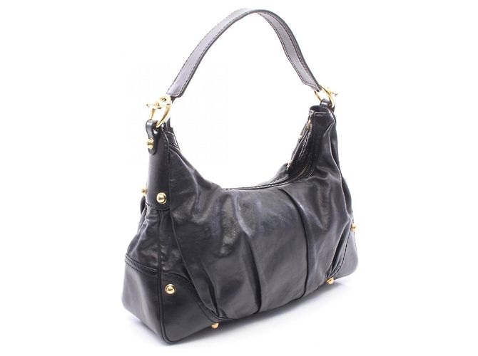 Sac à bandoulière Gucci en cuir noir - vue 2