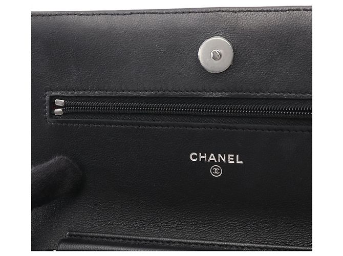 Borsa a tracolla Chanel Matelassé in agnello Nero - vista 6