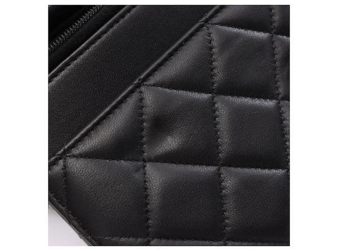 Borsa a tracolla Chanel Matelassé in agnello Nero - vista 7