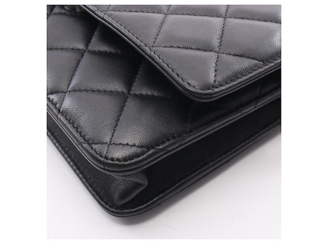 Borsa a tracolla Chanel Matelassé in agnello Nero - vista 8