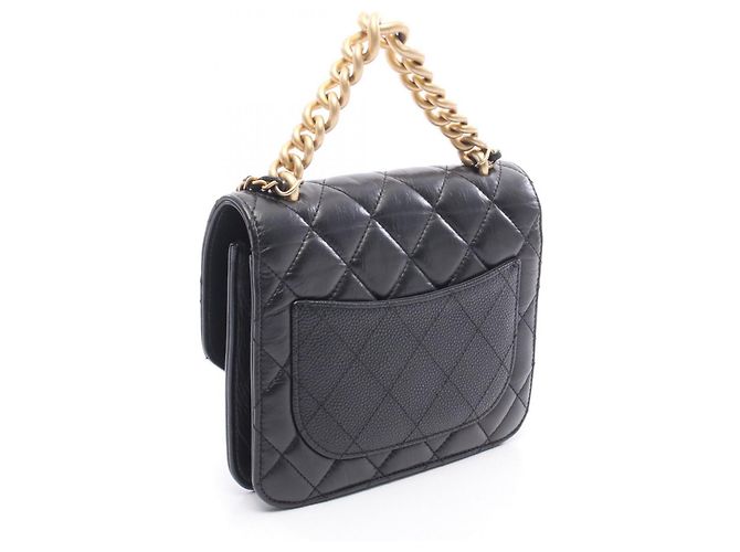 Borsa a tracolla Chanel Matelassé in agnello nero - vista 2